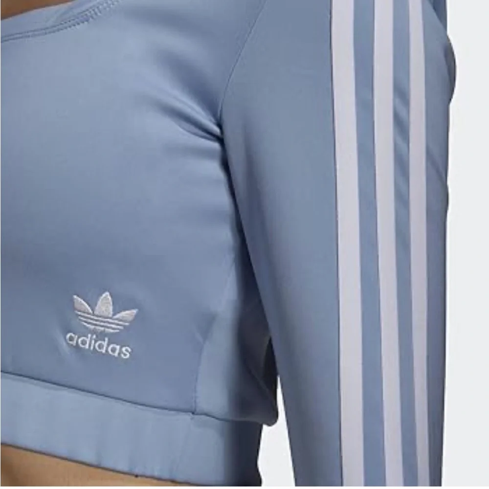 Adidas Three Stripe Athleisure Long Sleeve Top Women Size Large - Picture 6 of 9